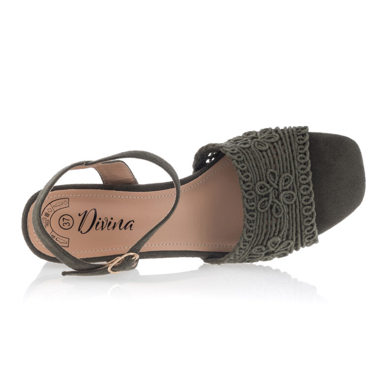 Grüne Damensandalen / Zehenfreie Schuhe