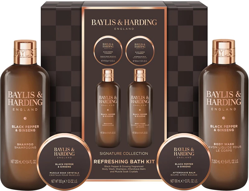 Darilni set za kopel Baylis & Harding s črnim poprom in ginsengom za moške