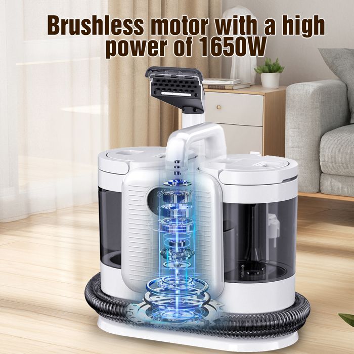 Nettoyeur Canapé Tissu 15 Kpa Aspirateur Nettoyeur de Tapis 1650W, Shampouineuse pour canapé, Tapis, Rembourrage, Voiture