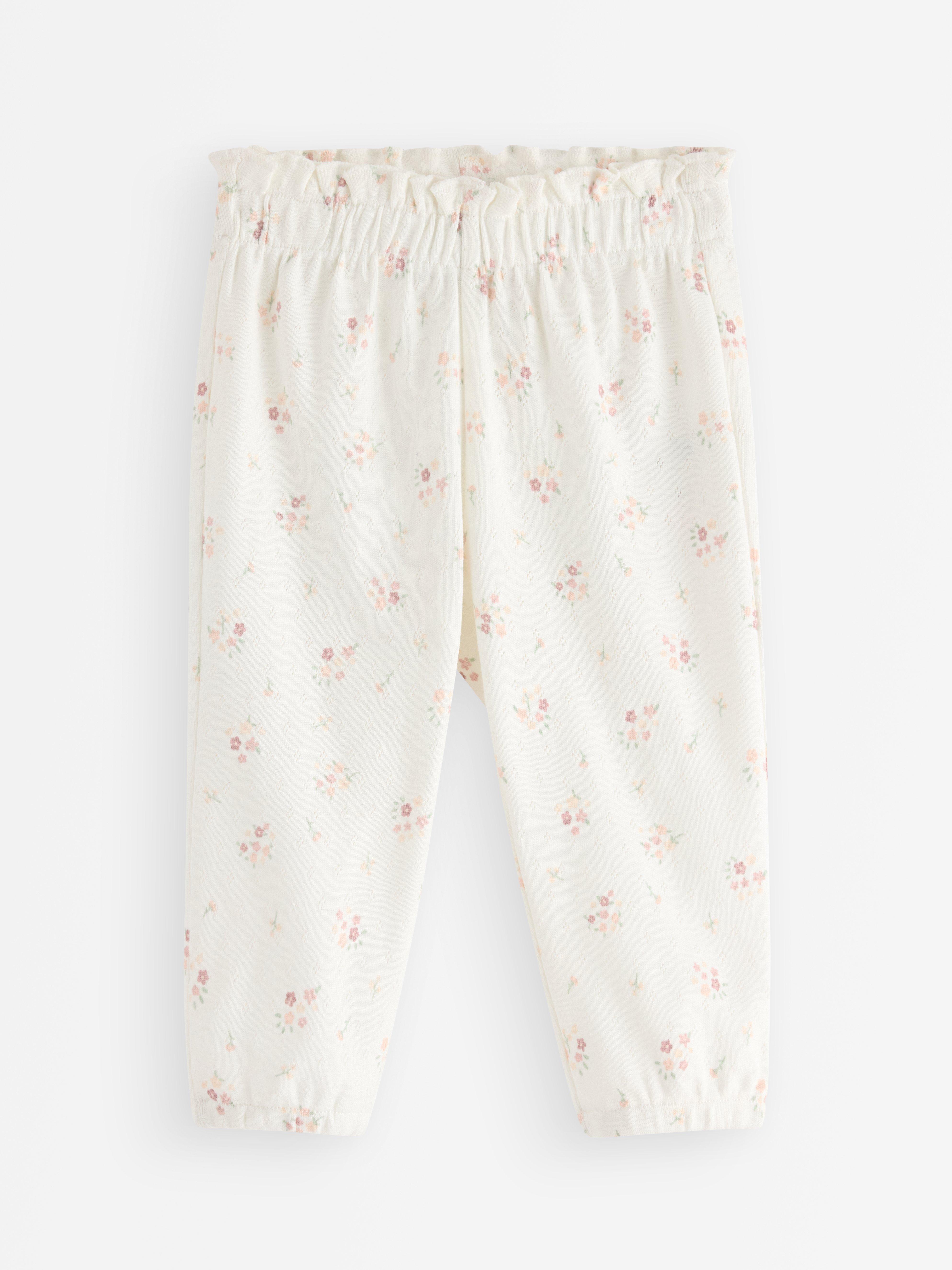 Pantaloni de trening Pointelle Alb deschis la culoare