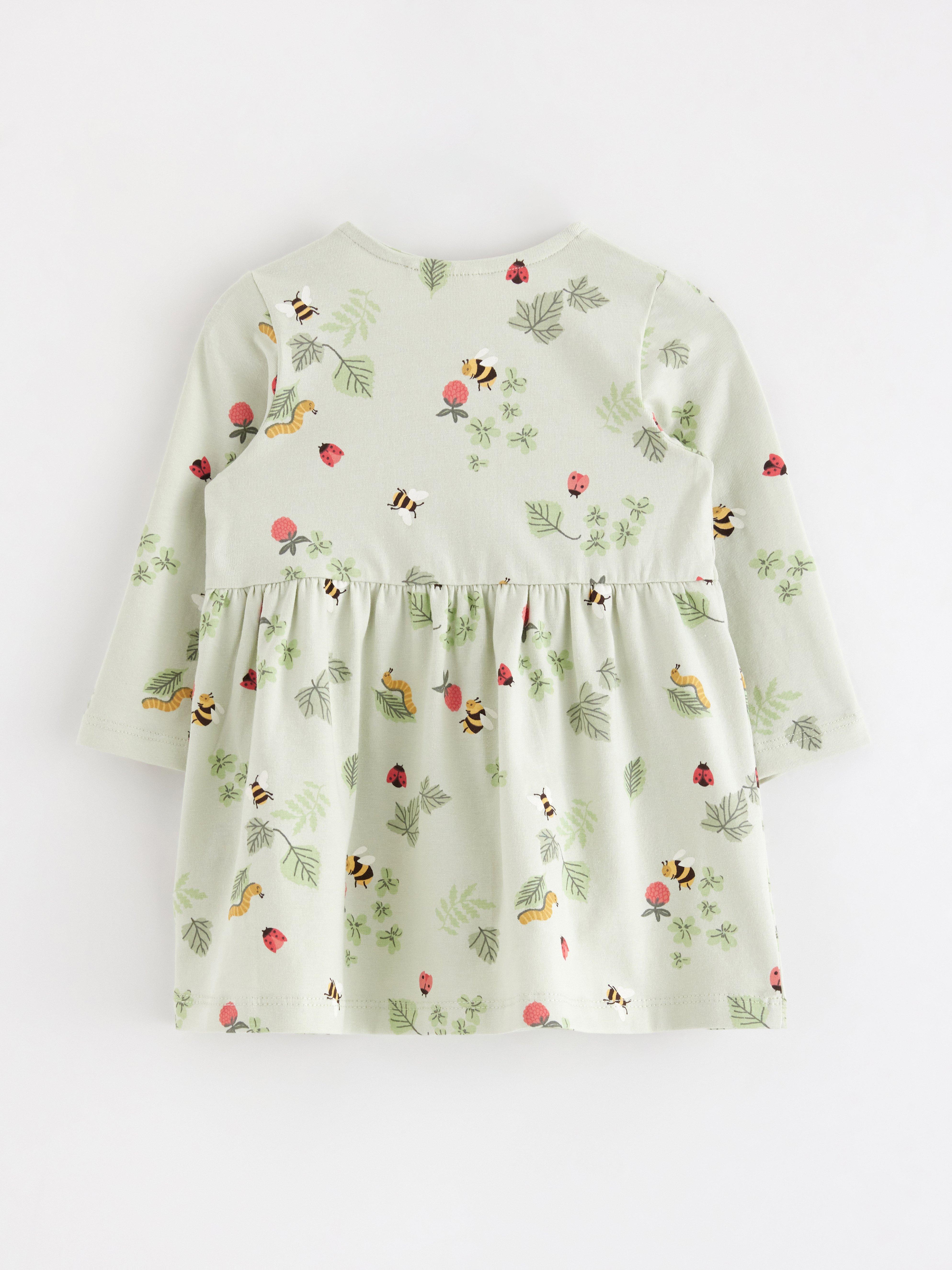 Vestido de mangas compridas verde-claro
