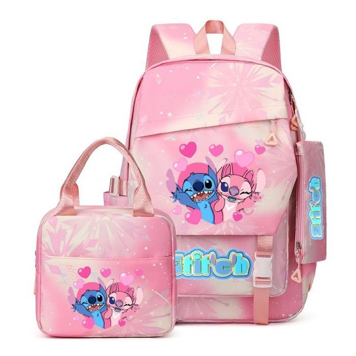 Kinderrugzakset, 2-delige set bestaande uit rugzak en lunchbox, roze