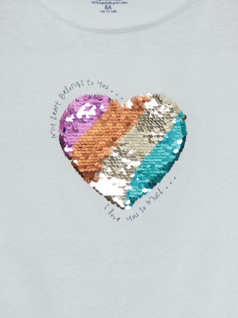 Bedrukte T-shirts met lange mouwen - BLAUW