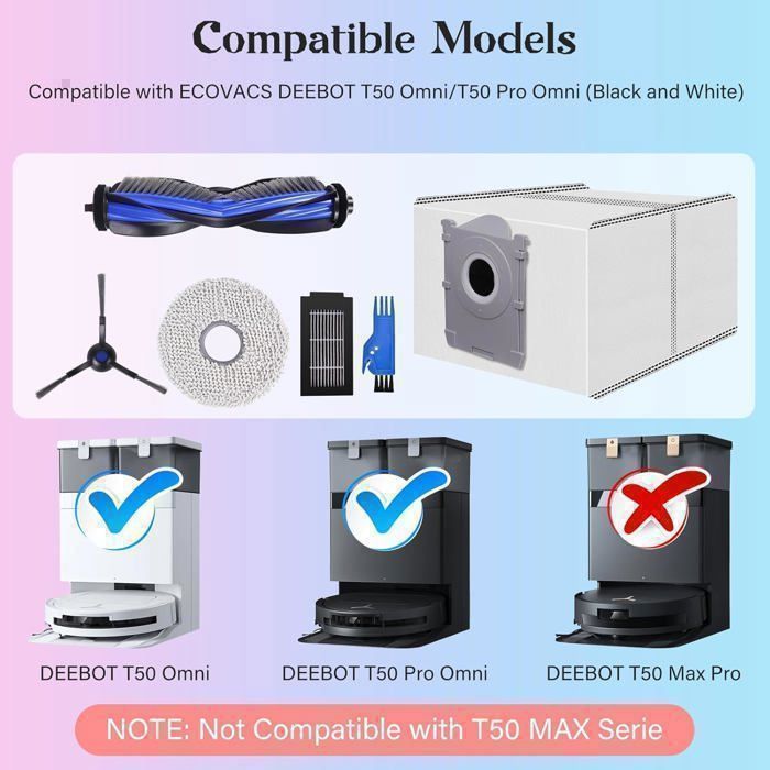 Accessoires voor de Ecovacs Deebot T50 Omni / T50 Pro Omni stofzuiger