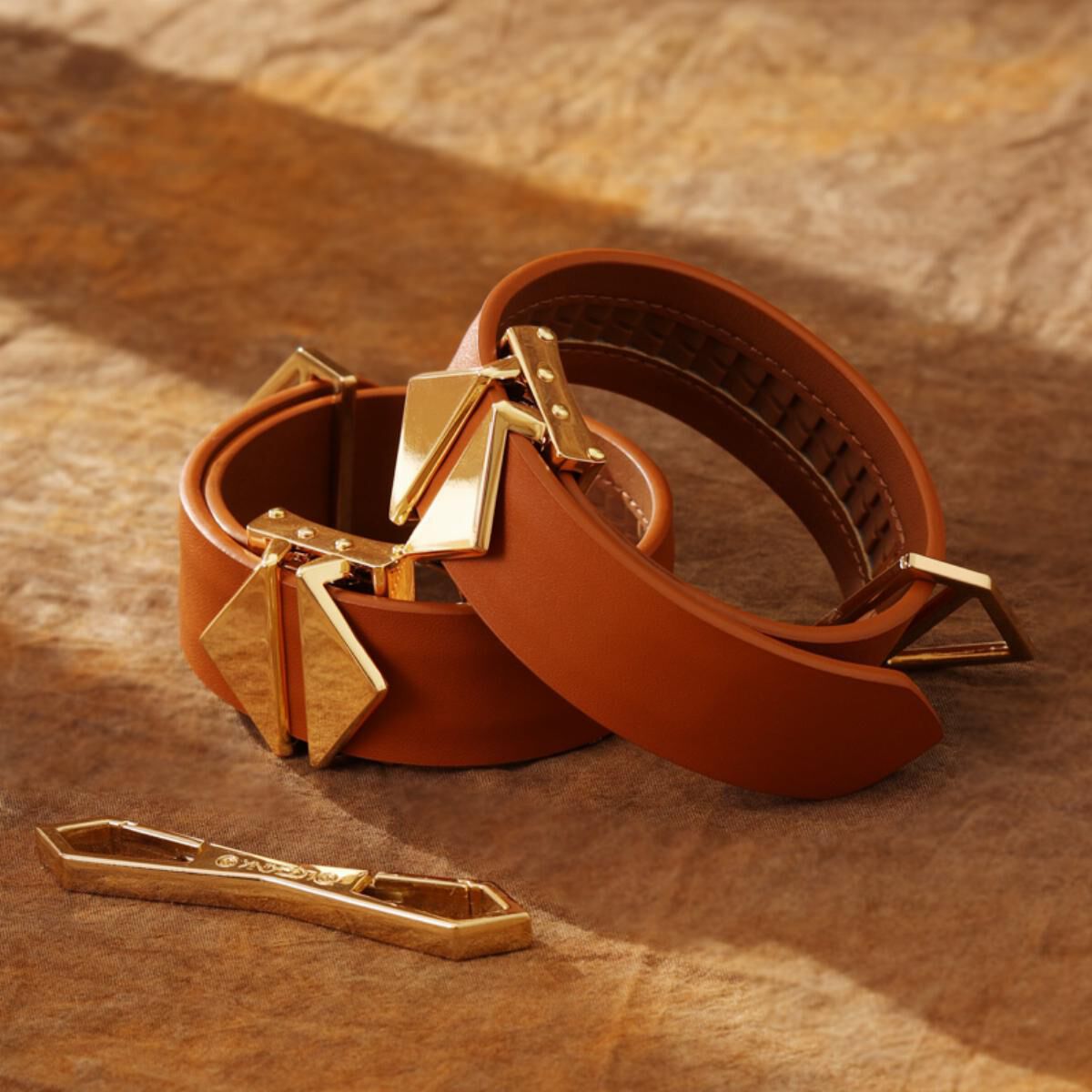Set di manette e bracciale Lockink marroni