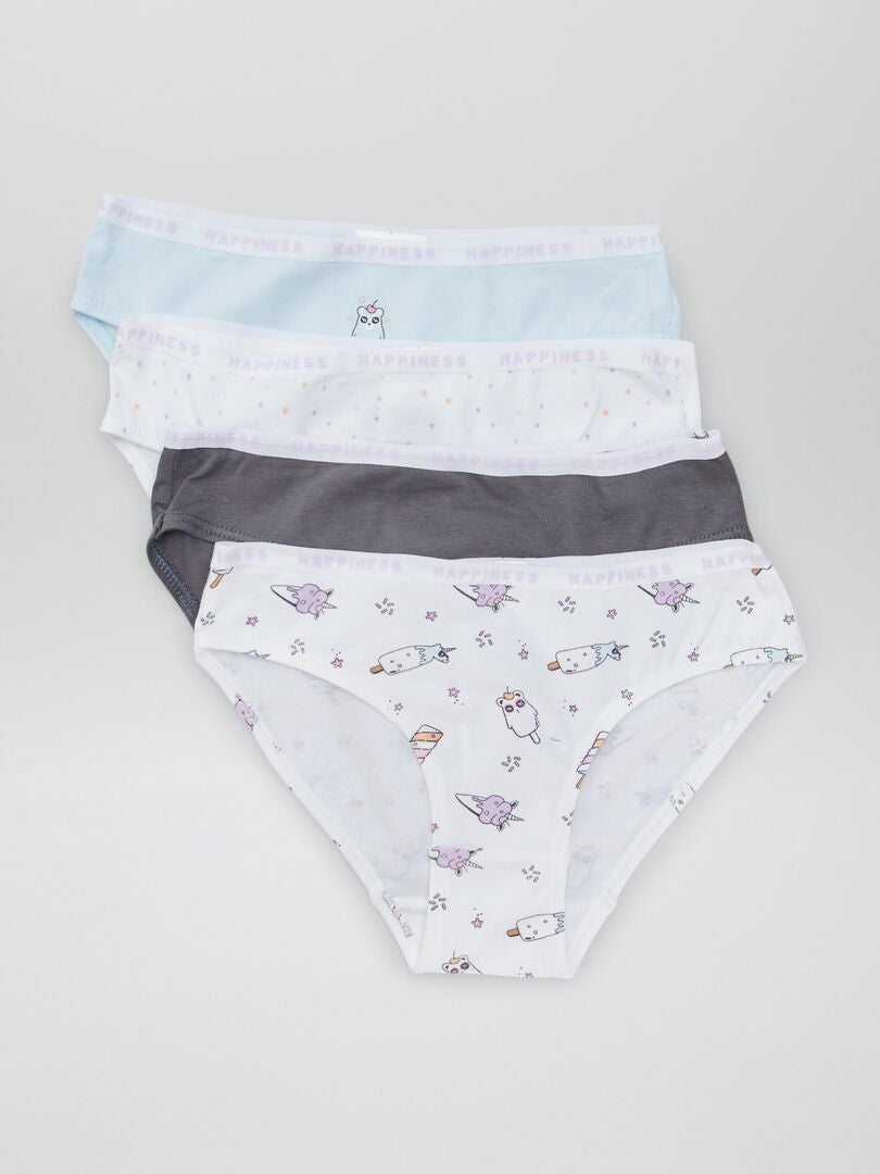 Conjunto de 4 calzoncillos con estampado animal - AZUL