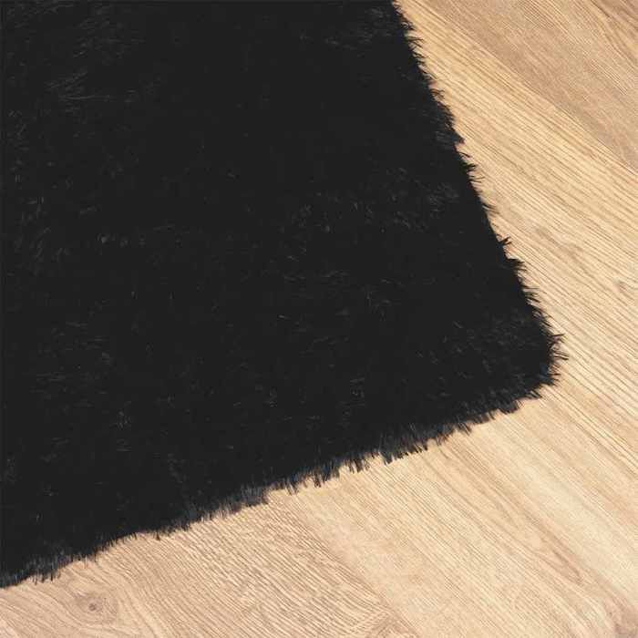 vidaXL Shaggy Rug, Long Pile, Black, 240x340 cm, Polyester, Rug, Bedroom Rug, Modern Rug, Living Room Rug, Rug 4102854