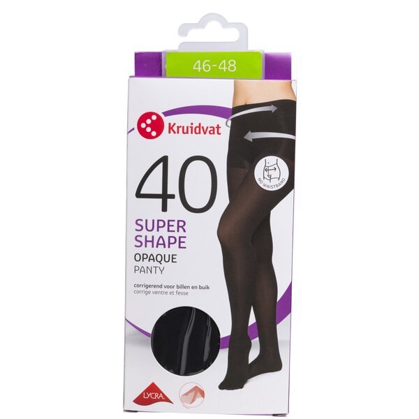 Kruidvat Super Shape Opaque 40 denų pėdkelnės<br>juodos, 46-48 dydis