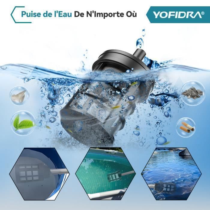 YOFIDRA Nettoyeur haute pression sans fil 100 BAR, Buse 6 en 1, 2X 1500mAh Batteries