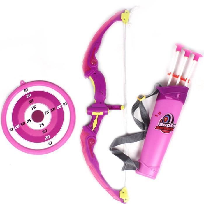 Set de tiro con arco infantil - Rosa - ABS - 63 * 25 * 5 cm - Incluye flechas, carcaj y diana.