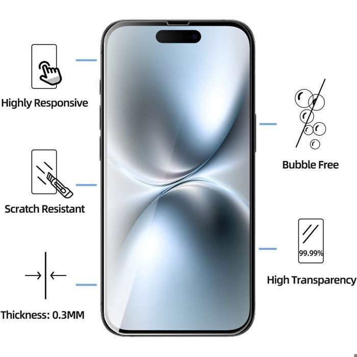 2 protectores de pantalla de vidrio templado para iPhone 17e - Resistentes a los arañazos 9H, transparentes