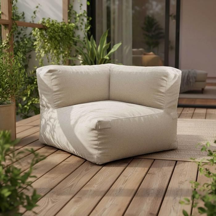 Set di mobili da giardino modulari Mixi a 5 posti a righe beige, Oviala
