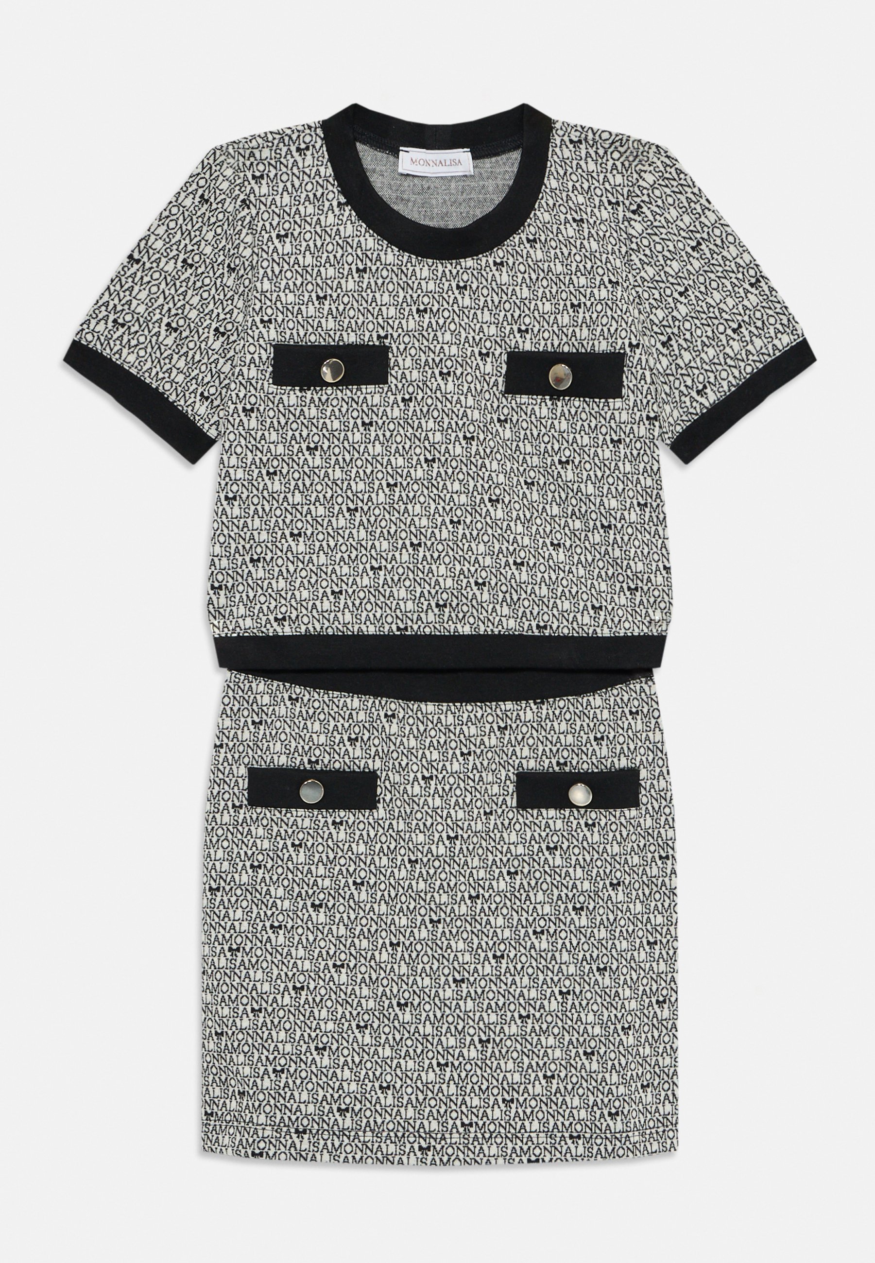 Monnalisa COMPLETO BON TON - Kokerrok - panna/nero