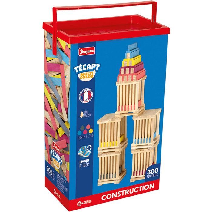 Jeu de construction en bois - Tecap Multicolor - 300 pièces - Multicolore - Fabrication française