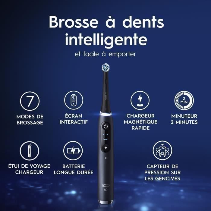 Spazzolino elettrico connesso - ORAL-B -iO 9 Edizione Natale - Nero - Movimento oscillante-rotatorio