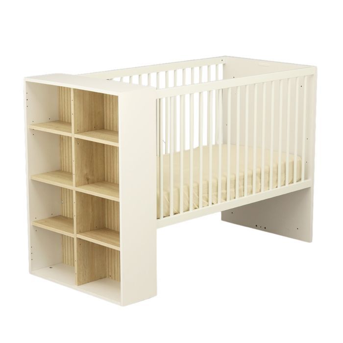 Habitación infantil, cuna convertible de 120x60 cm y cambiador de 3 cajones - PALOMA