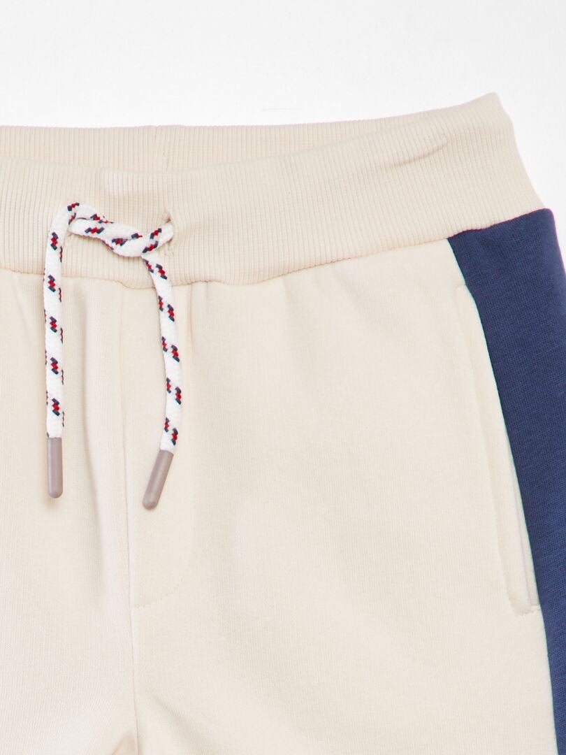 Calça de moletom com blocos de cores - BRANCA