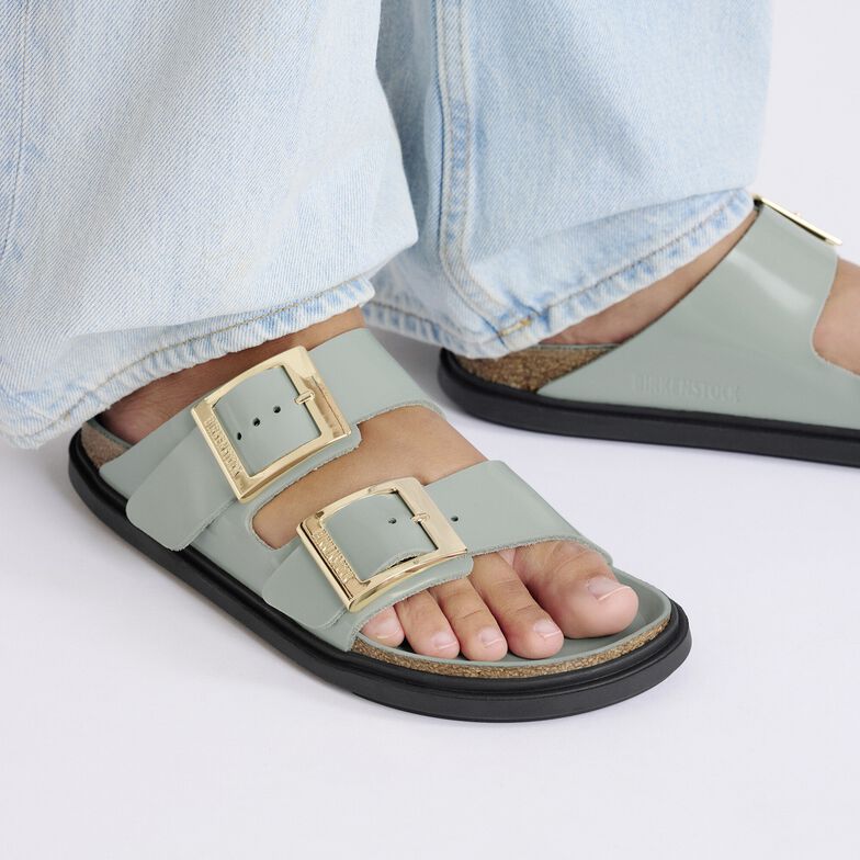 Arizona Droplet Buckle Pelle naturale vernice - High-Shine Pure Sage High-Shine Pure Sage
