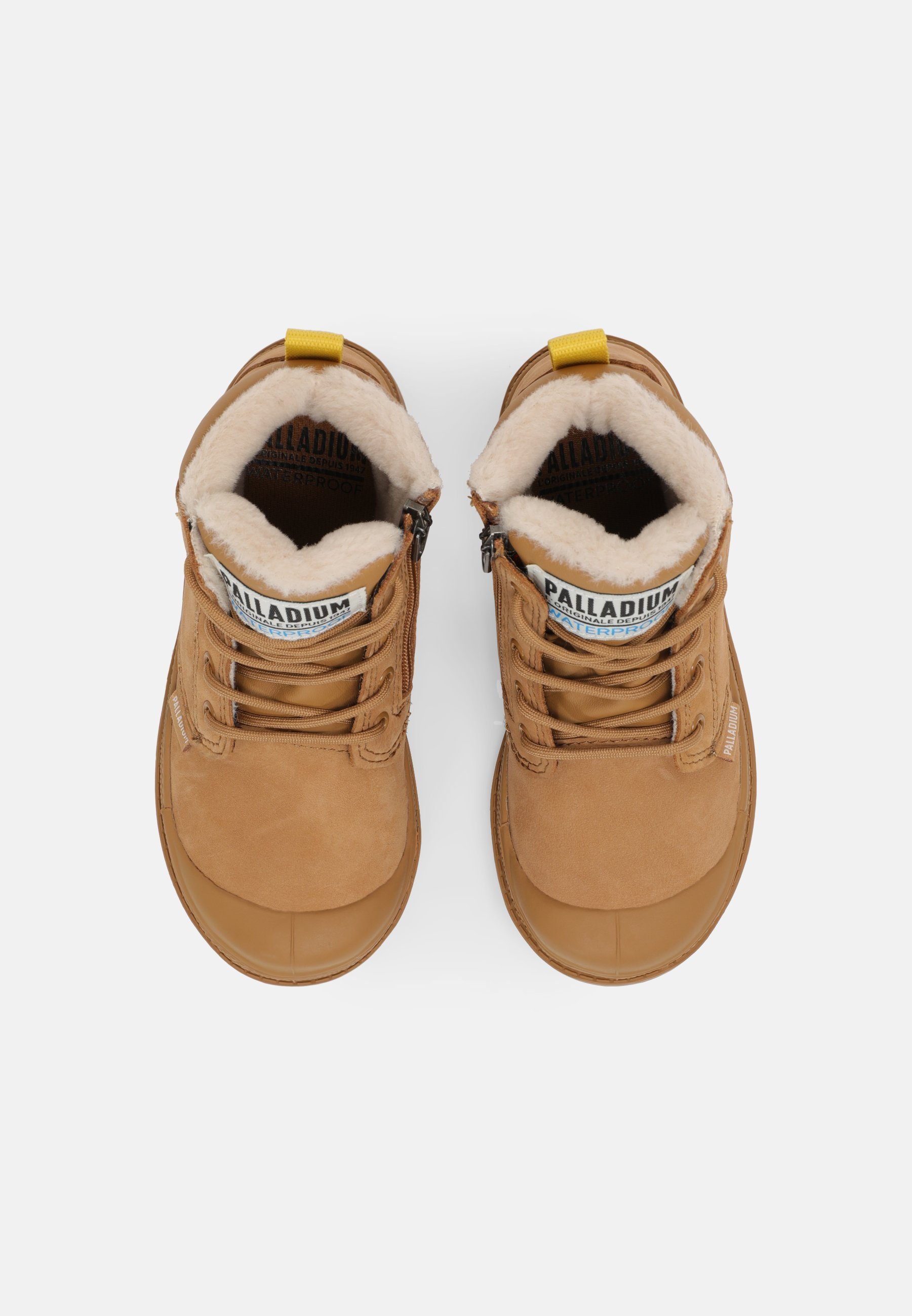 Bottes d'hiver unisexes Palladium PAMPA à revers haut, imperméables, marron foncé