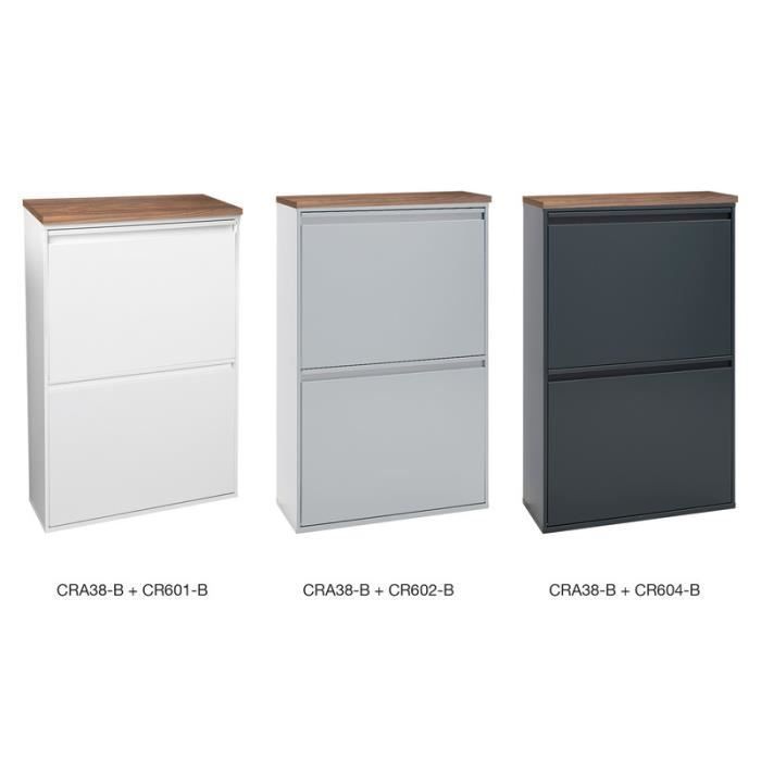 Encimera/mesa ARREGUI Basic CRA38-B para unidad de clasificación y contenedor de reciclaje, nogal natural.