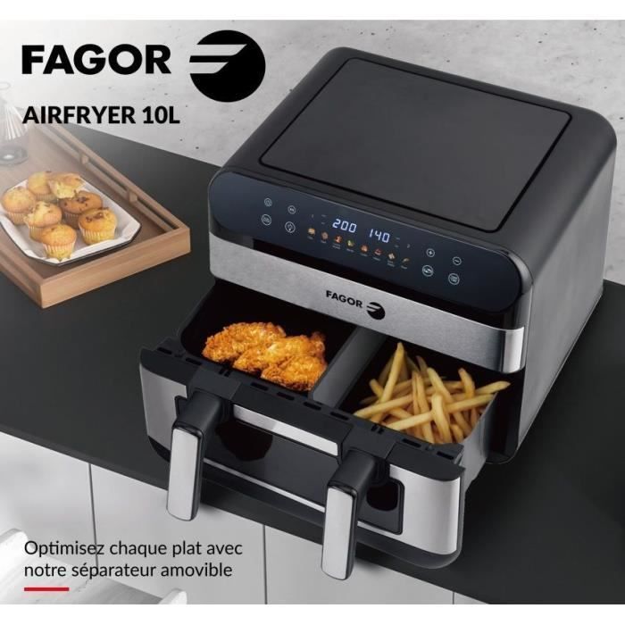 Air fryer - FAGOR - FGF10 - 10L - 2400W - Dual cooking - 8 programs - Large capacity family air fryer