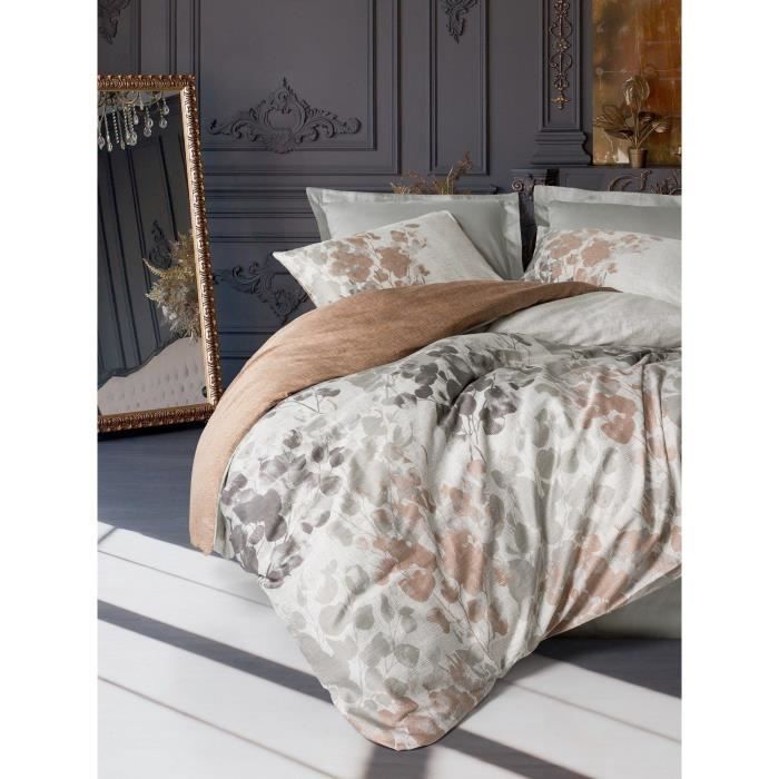 Juego de ropa de cama: 1 funda nórdica de 220 x 240 cm + 2 fundas de almohada de 60 x 60 cm - 100 % algodón satinado - Gris