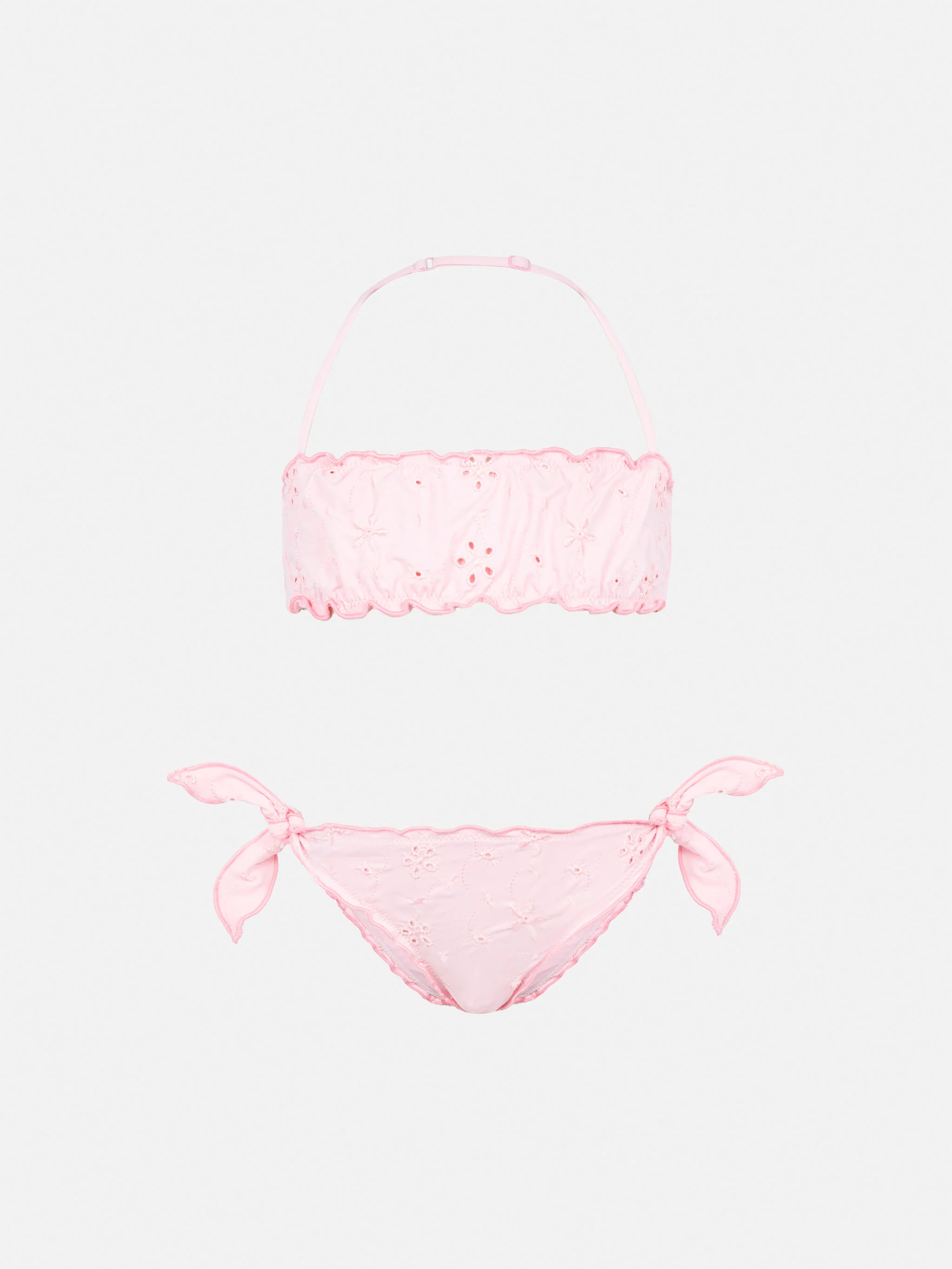 Bikini Emy een fascia classico con ricamo in pizzo Sangallo