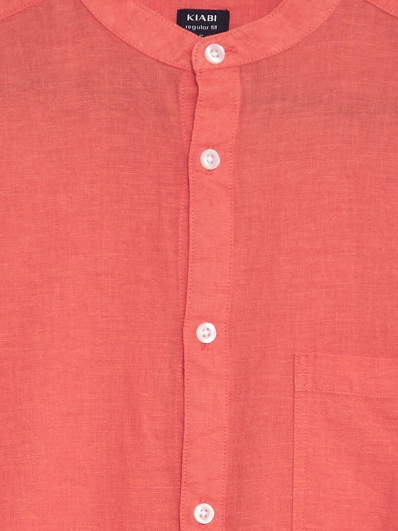 Camisa com gola mandarim - ROSA