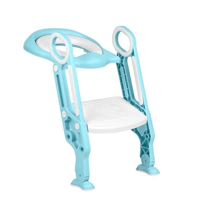 Reductor de asiento de inodoro GOLDCMN - Reductor de asiento de inodoro para bebés con reposapiés / Asiento de inodoro plegable para niños / Elevador de asiento de inodoro
