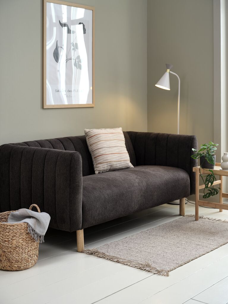 MAGLEBY MAGLEBY Sofa s 2,5 sjedišta, tamnosmeđa tkanina/boja hrasta