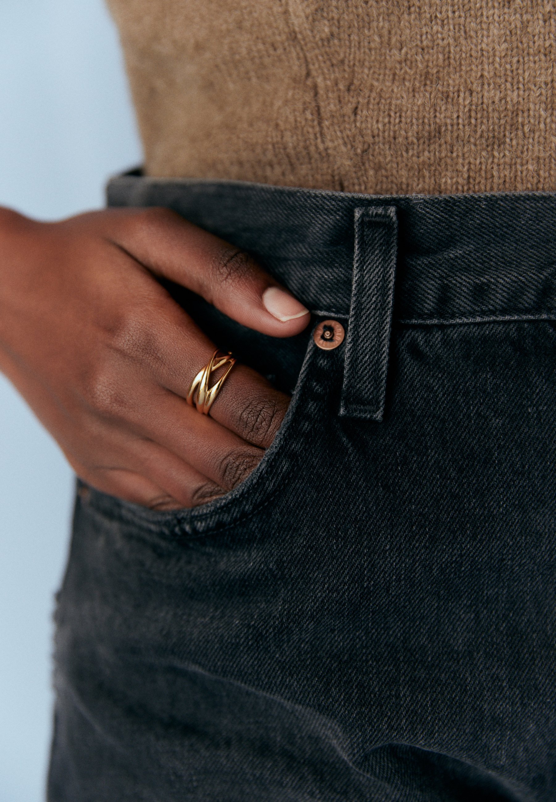 Agolde LUNA PIECED - Jeansy o luźnym kroju - sprana czerń