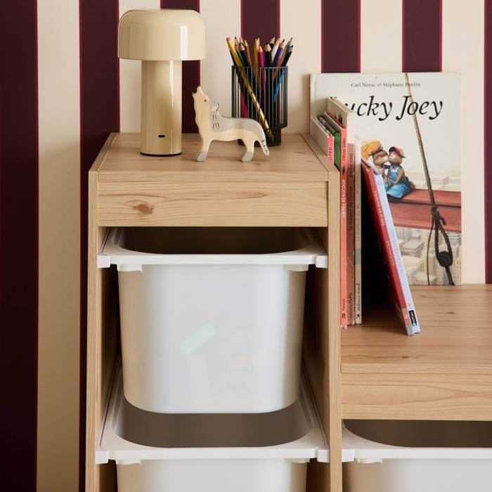 Mueble de almacenamiento infantil con escaleras y 6 cajones en acabado de madera natural - Sora