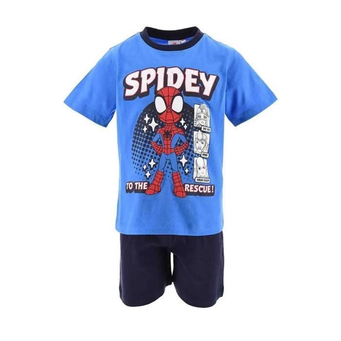 Pijama corto de algodón para niño con estampado de Spiderman 