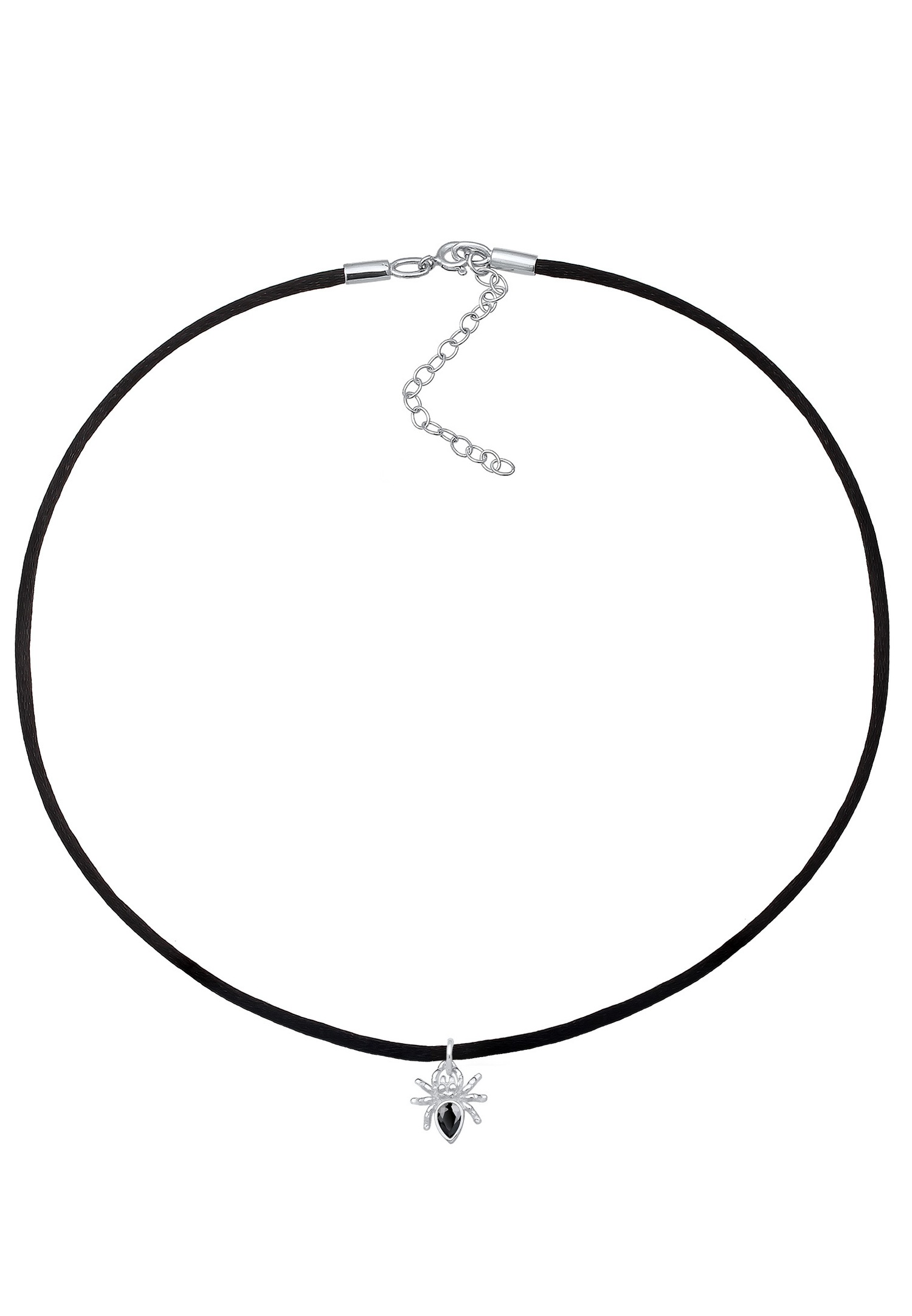 Elli Femmes Halloween araignée choker zirconium en argent sterling 925