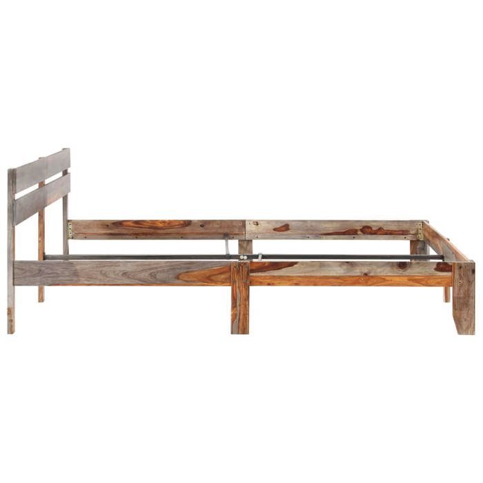 Gris 200 x 200 cm - Cama de madera - Carga máxima 150 kg - Estructura de cama - Colchón no incluido - Madera maciza 200x200 cm 005_346576