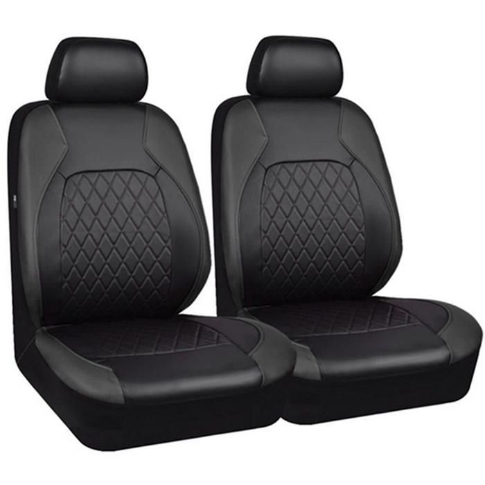 Juego de 2 fundas universales impermeables de cuero sintético PU para asientos delanteros de coche.