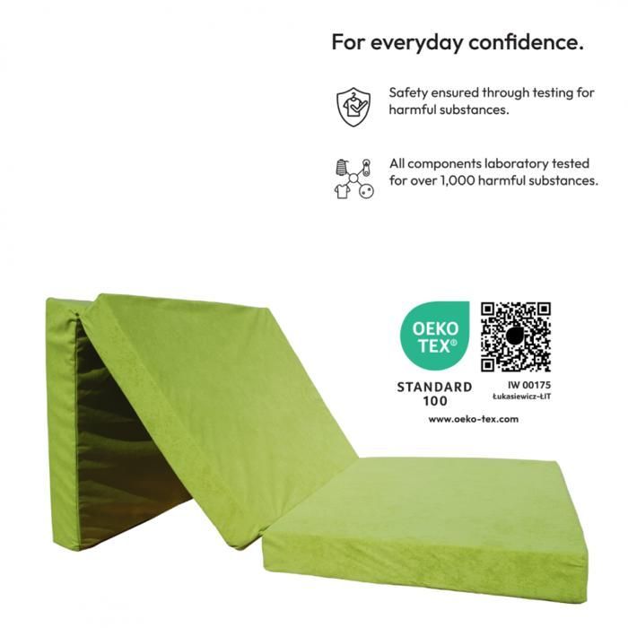 Opvouwbare futonmatras - NATALIA SPZOO - groene appel - Polyurethaanschuim - 1 persoon