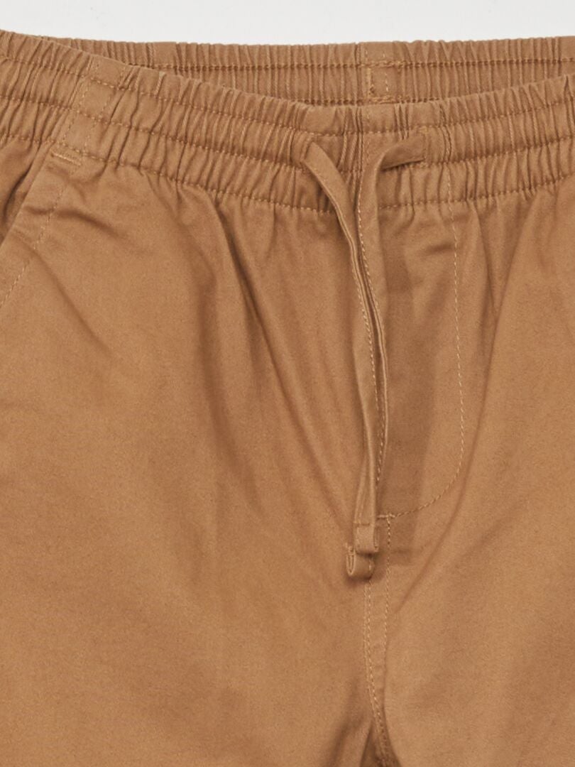 Joggingbroek met elastische tailleband - BEIGE