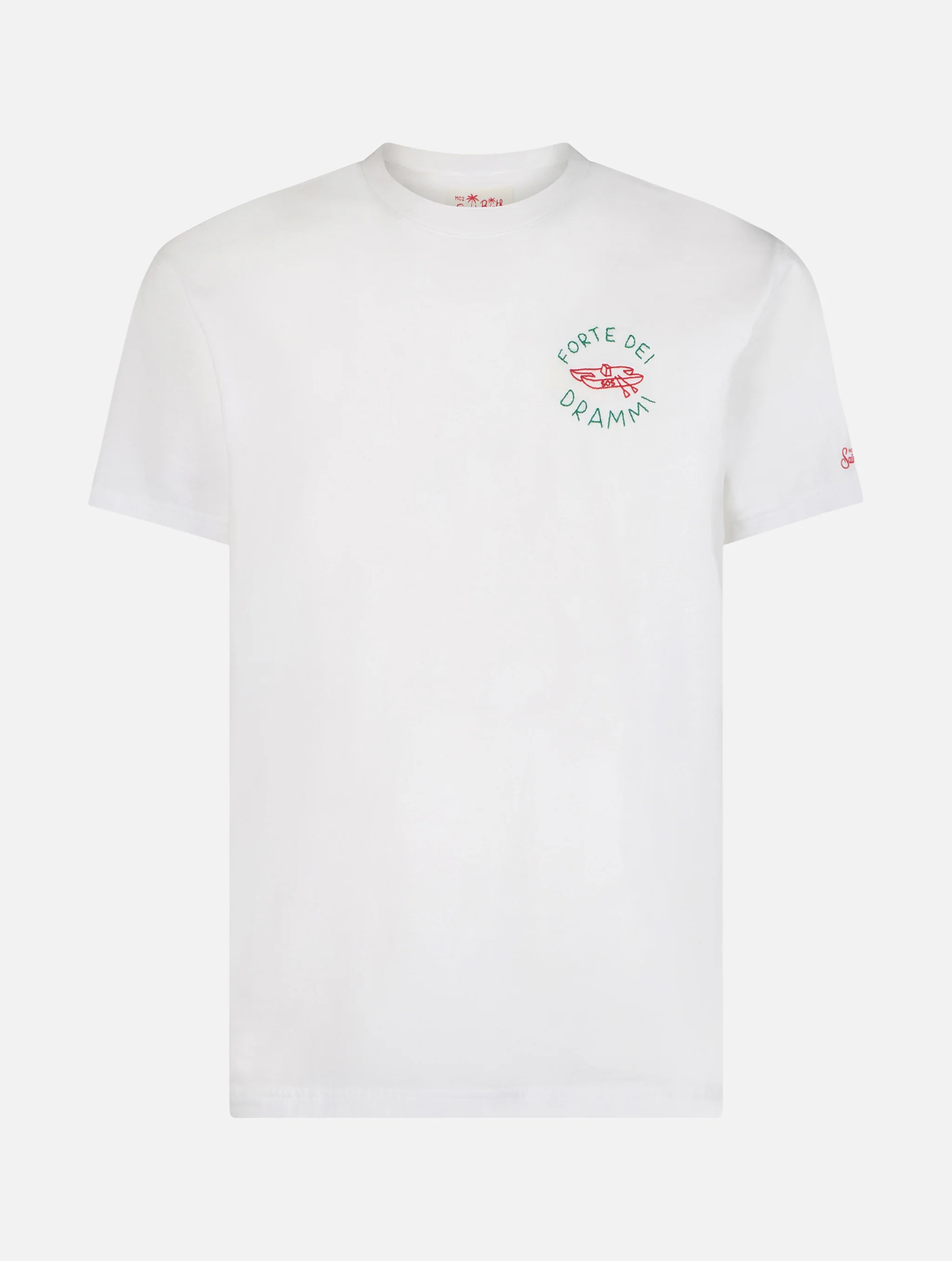 Klassiek Portofino katoenen jersey heren T-shirt met Fort-borduurwerk