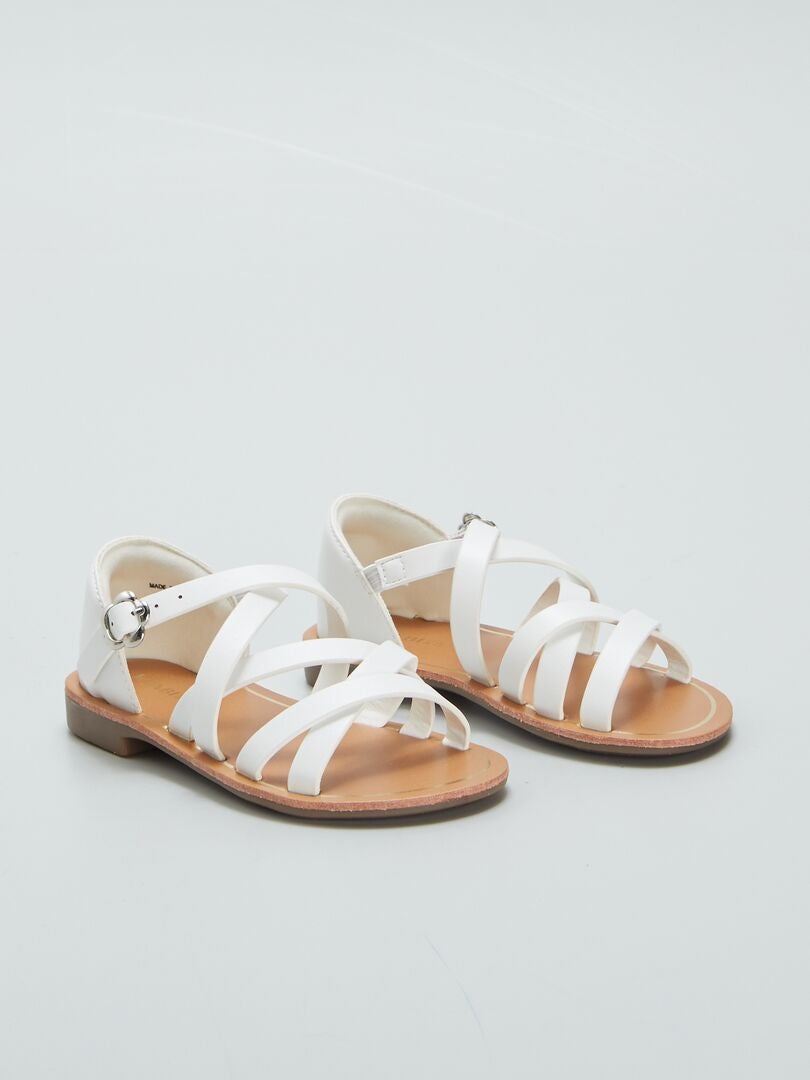 Sandalias con tiras - BLANCAS