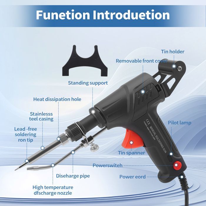 Pistola per saldatura laser, strumento industriale per saldatura laser con riscaldamento interno, saldatrice laser portatile per metalli, con 5 fili