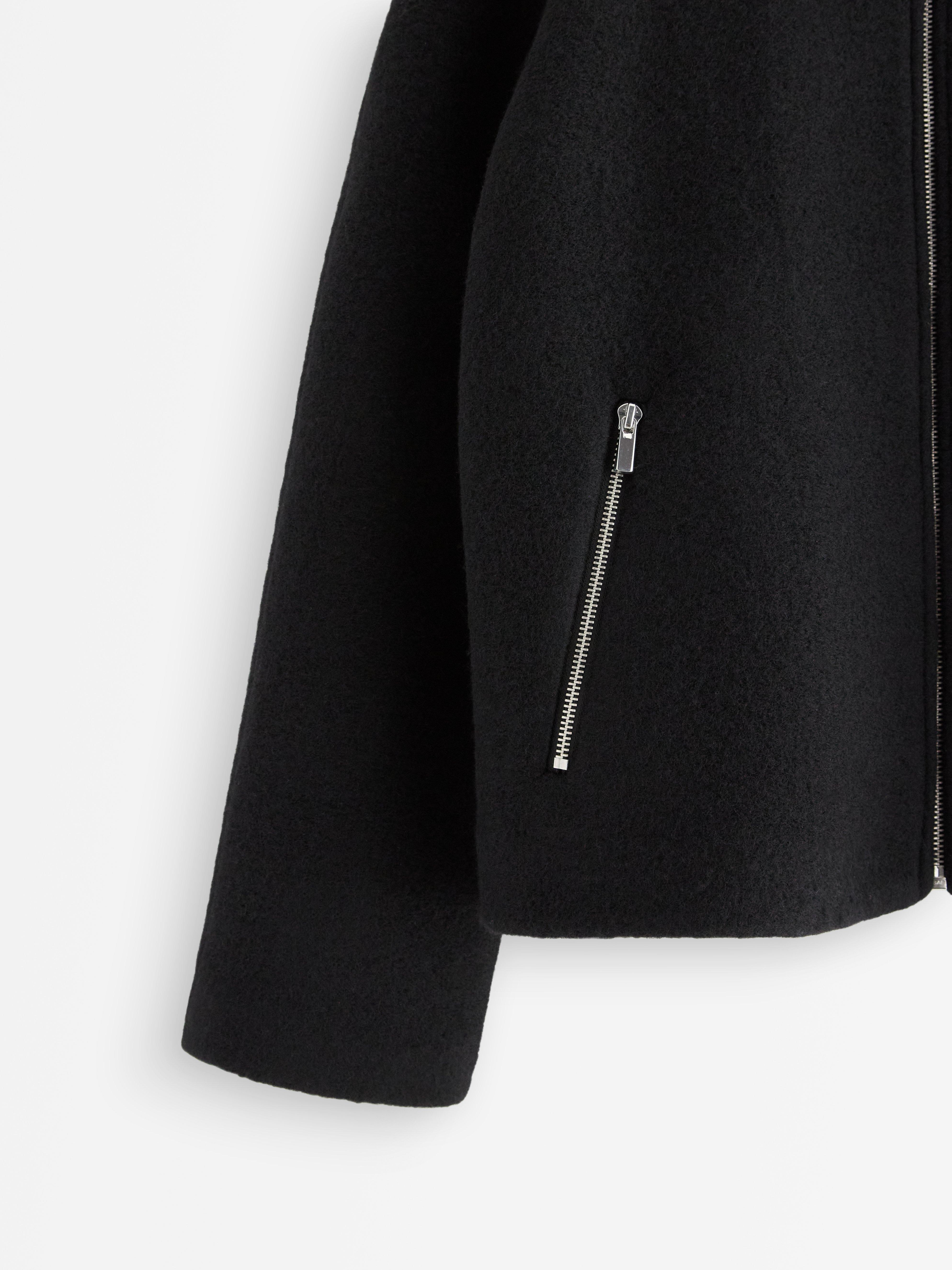 Jacka i ullblandning Black