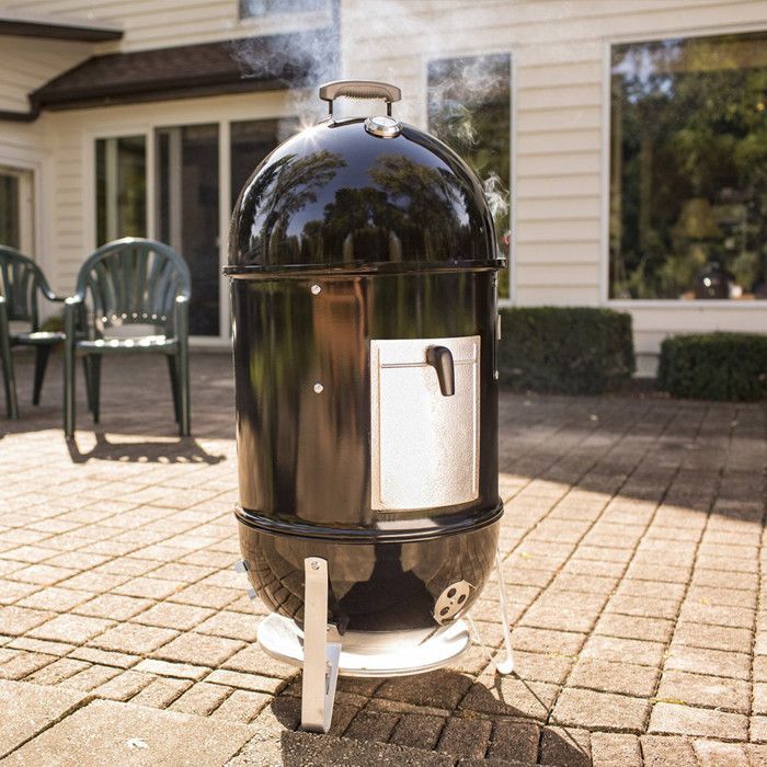 WEBER Smokey Mountain Cooker 47 cm Smoker – Schwarz – Verchromte Stahl-Grillroste – Eingebautes Thermometer