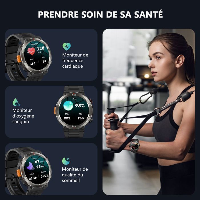 Montre Connectée Homme Appel Bluetooth 1.45
