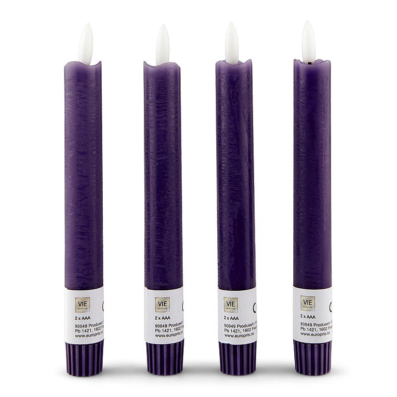 Lámpara LED Vie Selected Crown, paquete de 4 unidades, 20,5 cm, color morado.