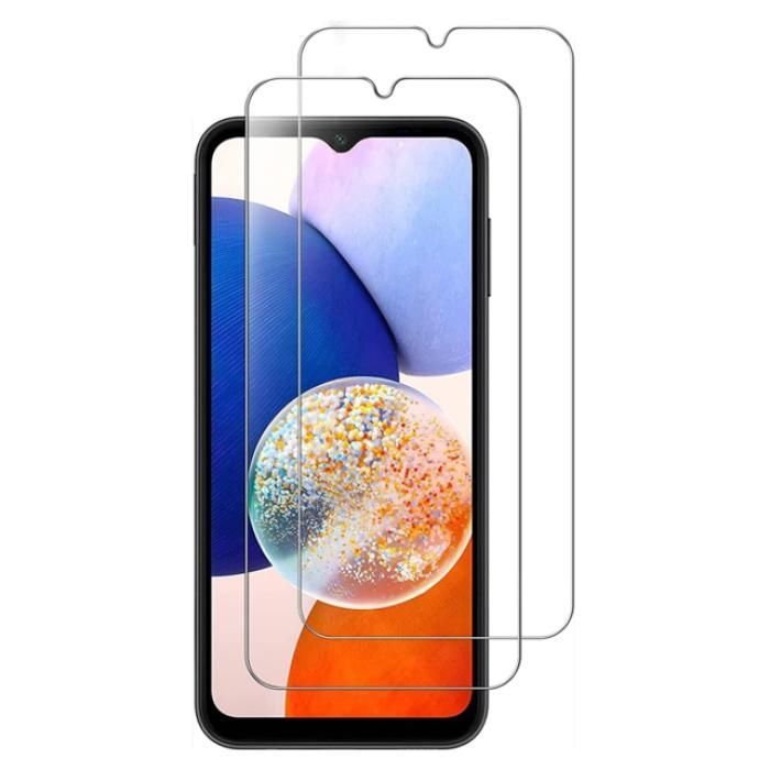 Confezione da 2 pellicole protettive in vetro temperato per Samsung Galaxy A14 5G/4G, M14 5G. Pellicola protettiva trasparente - Antigraffio, durezza 9H.