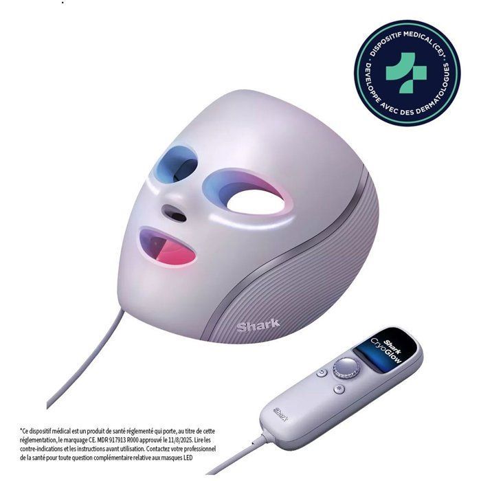 Masque LED SHARK CryoGlow avec rafraîchissement du contour des yeux Lilas