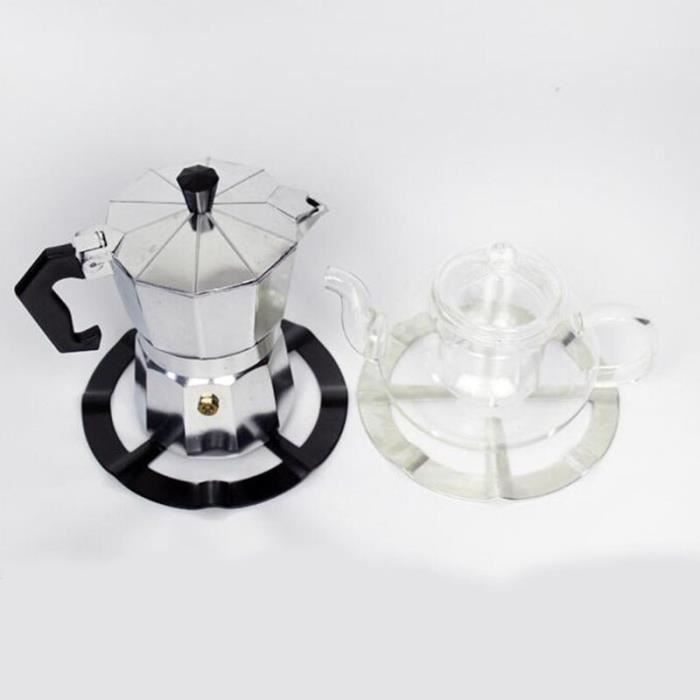 Ustensiles de cuisine Couvercles,Support Portable cuisinière réducteur cuisinière à gaz accessoires durables cafetière - Type black