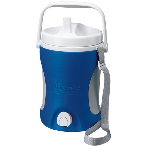Thermoskan van 1 gallon (3,8 liter), blauw.