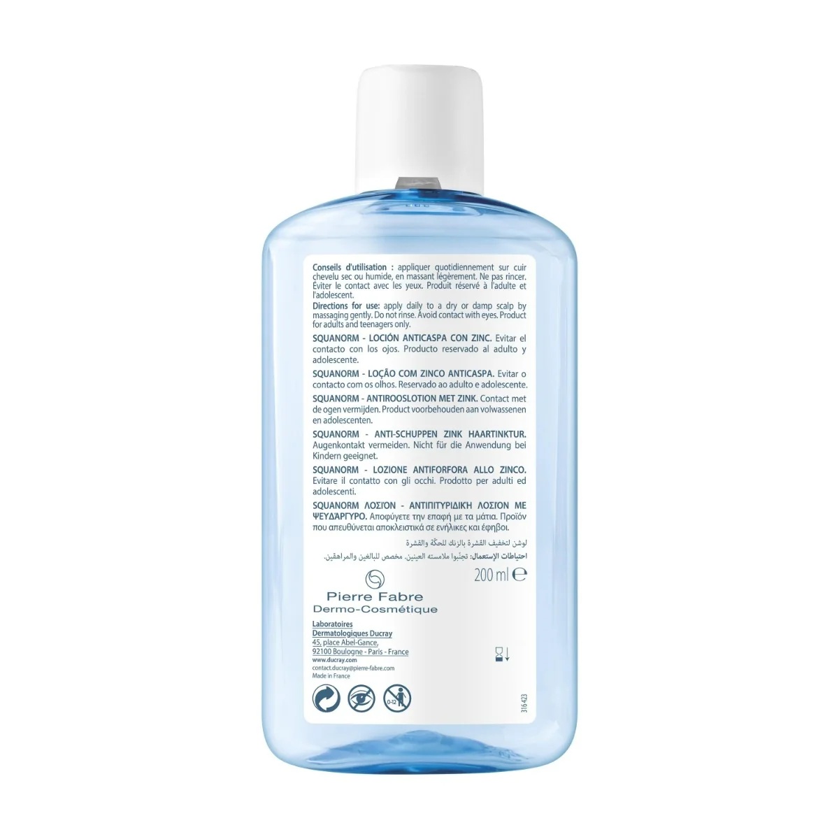 DUCRAY Ducray Squanorm Anti-rooslotion met zink 200 ml Droge en vette roos